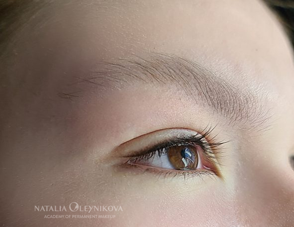 Татуаж глаз. Межресничный с растушевкой 23102020 © Академия татуажа Натальи Олейниковой