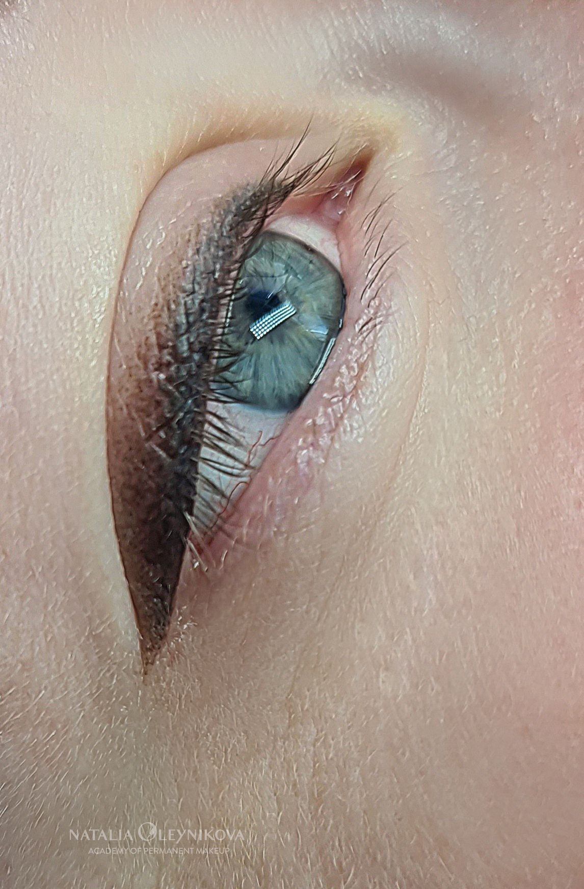 Татуаж глаз. Стрелка с растушевкой 29102020 © Академия татуажа Натальи Олейниковой